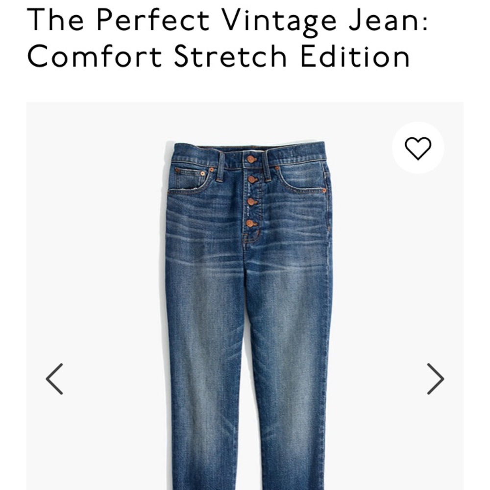 Madewell the perfect vintage jean size 29 button